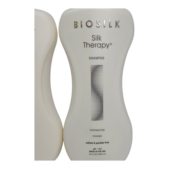BioSilk Silk Therapy Shampoo & Conditioner Set 34 Oz Jumbo Sulfate Paraben Free - Picture 3 of 8